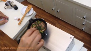 'Miniature Food Cooking: Tiny Asian food Chicken Ampalaya (gourmet)'