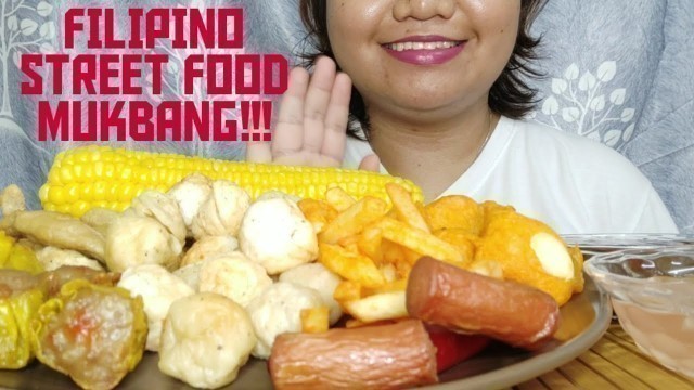 'FILIPINO STREET FOOD MUKBANG | kwekkwek, squidball, chickenball, kikiam, fries, siomai, etc!'