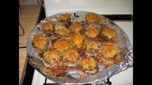 'veggie stuffed mushrooms with cheese topping - Black and Decker Food Processor chopped and sliced'