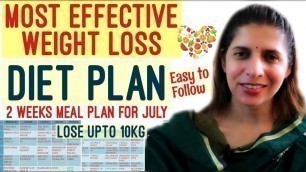 '2 Weeks Diet Plan for Weight Loss| Easiest yet Most Effective Meal Plan | July Challenge | 1200 Cal'