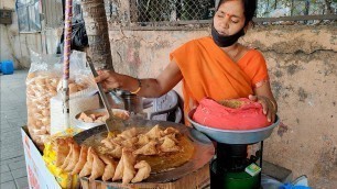 'Mumbai Lady Selling Samosa Chaat To Support Her Family | Indian Street Food'