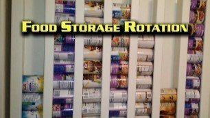 'Canned food storage rotator--wall mount'