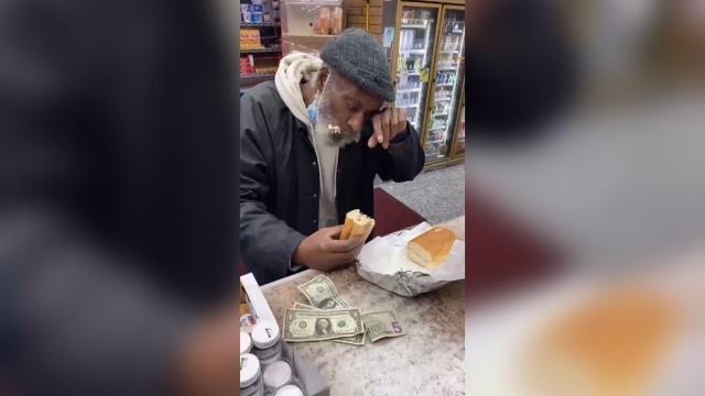 'Giving A Homeless Man Food And Money 