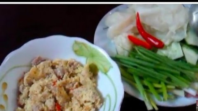 'Khmer Food Cooking, How to Make Steam Eggs with Prahok and Ground Pork'