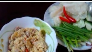 'Khmer Food Cooking, How to Make Steam Eggs with Prahok and Ground Pork'