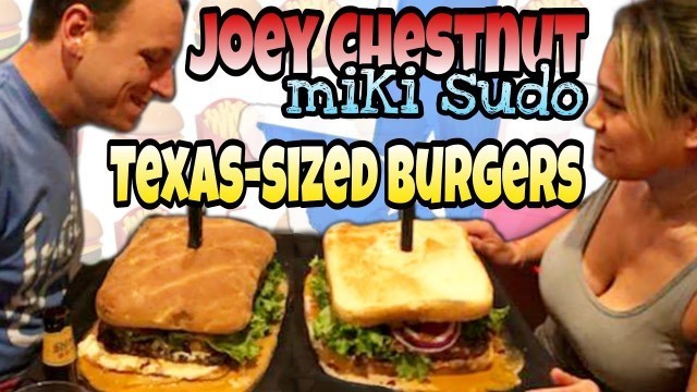 '14 LBS OF BURGERS | JOEY CHESTNUT & MIKI SUDO | KENNYS BURGER JOINT | BIG TEXAS FOOD CHALLENGE'