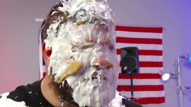 'Who threw the pie at Kevin Owens?'