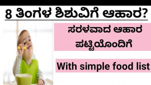 '8 months  baby food  list in kannada,8 ತಿಂಗಳ ಶಿಶುವಿಗೆ  ಆಹಾರ ಪಟ್ಟಿ'