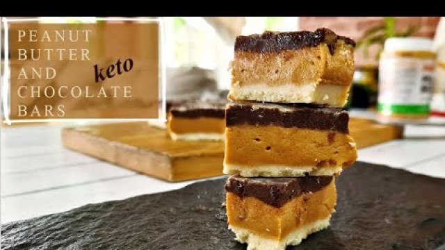 'Keto Chocolate Peanut Butter Bars | Healthy keto fat bombs| Low carbs dessert'