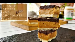 'Keto Chocolate Peanut Butter Bars | Healthy keto fat bombs| Low carbs dessert'