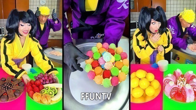 'Random ice cream challenge - Yummy food vs healthy food'