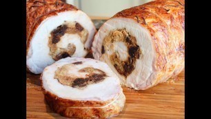 'How to Stuff a Pork Loin - Rolled Stuffed Pork Loin Roast Wrapped in Caul Fat'