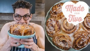 'PB&J Cinnamon Buns | Made for Two with Topless Baker | Food Network'