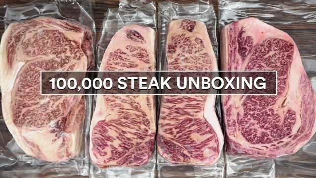 '100K STEAK Unboxing - WOW Guga Foods Celebration!'