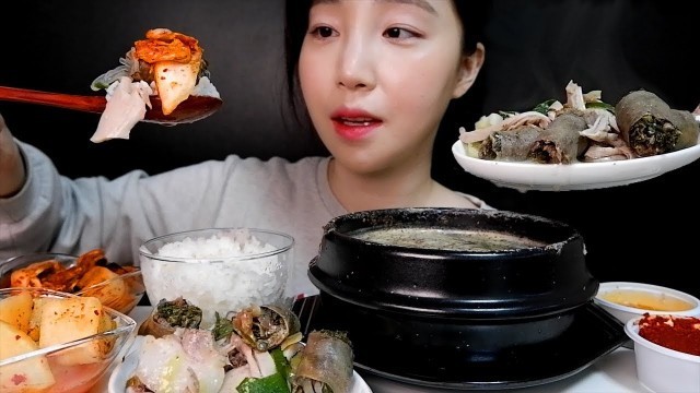 'ASMR 순대국밥 김치 깍두기 리얼사운드 먹방. Sundae gukbap Mukbang l Korean Food l'