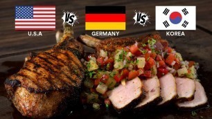 'Which Country makes the BEST DISH? USA vs Germany vs Korea!'