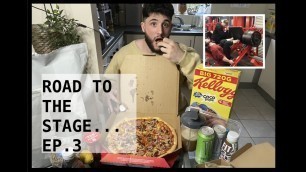 'BODYBUILDER FULL DAY OF EATING 10 WEEKS OUT! PIZZA ON PREP??? Road to the Stage Ep.3'