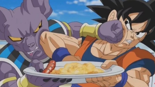 'Goku and Beerus Fight Over The Food | English Dub'