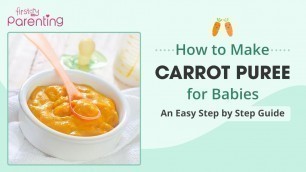 'How to Make Carrot Puree for Babies (Age 6 Months & Above)'