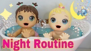 'Baby Alive lil Snacks Twin baby dolls Night Routine with Feeding and changing'