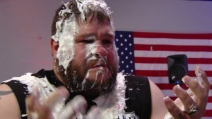 'Kevin Owens gets a pie in the face'