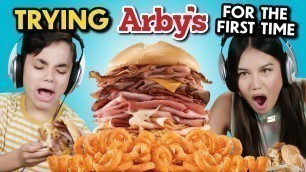 'Teens Try Arby\'s for the First Time (Meat Mountain, Classic Roast Beef, Sliders, Shakes)'