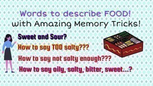 'Adjectives to Describe Food in Japanese with Memory Tricks'