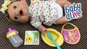 'Feeding Vintage Baby Alive Pears Doll Food to Olivia our Changing Time Baby'