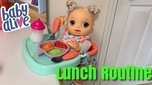 'Baby Alive Pumpkin Lunch Time Routine In new portable table feeding chair'