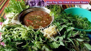 'Giant Vegetables Stir Fried Coconut Sauce, How to cooking Khmer Food, Yummy Yummy'