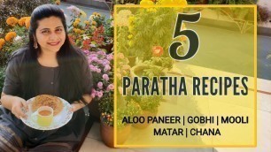 '5 Stuff Paranthe recipe | how to make stuff parantha | Aloo paneer Gobhi Matar Mooli Chana parantha'