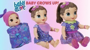 'BABY ALIVE Baby Grows Up Doll - Newborn, Baby, Big Girl Play Set'