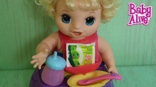 'Feeding Happy Hungry Baby Alive Doll Vintage Peas and Pears'