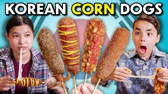 'Kids Try Korean Corn Dogs! | Kids Vs. Food'