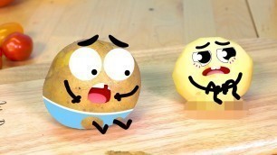 'Series1 | Secret Life Of Stuff Fruits And Vegetables Doodles Animation | 3D Cute Food Talking Things'