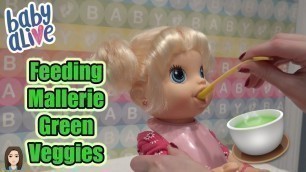 'Feeding Baby Alive Mallerie Green Veggies | Kelli Maple'