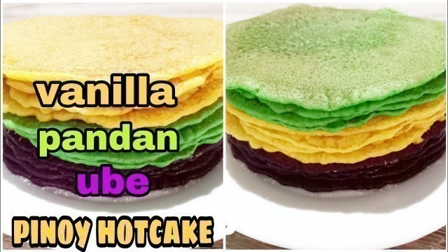 '3 Flavors Pinoy Hotcake (Vanilla, Pandan, Ube)|How to make pinoy hotcake| peyborits recipe'