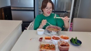 '얼큰한 순대국밥  깍두기 먹방 Sundae rice soup  Radish kimchi Koreanfood Mukbang Eatingsound'