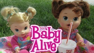 'BABY ALIVE Eats Happy Meal At McDonalds And Plays At The Park