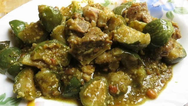 'Stir Fry Eggplants With Pork, Khmer Food Cooking - Cambodia Cuisine'