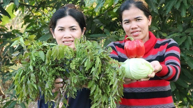 'Cooking Pork Shrimp With Neem Flower Recipe | Neem Flower Salad Cooking | Khmer Food TV'