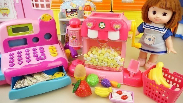 'Baby doll popcorn and food mart play baby Doli house'