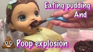 'Baby Alive FEEDING FAIL chocolate pudding and has a POOP EXPLOSION 