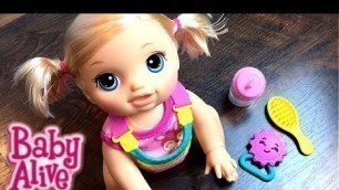 'New Crawling Baby Alive Go Bye-Bye Blonde Doll Opening and Feeding'