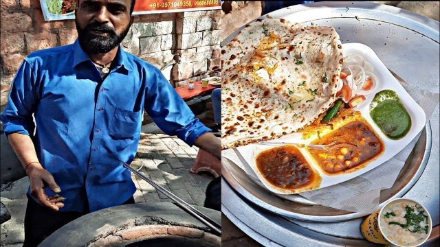 'full diet ( भरपेट ) stuff Naan with butter only 90 ₹ || jaipur street food Nanna Naan bhandar'