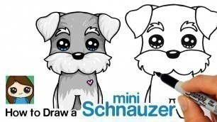 'How to Draw a Miniature Schnauzer Puppy Easy | Cartoon Dog'