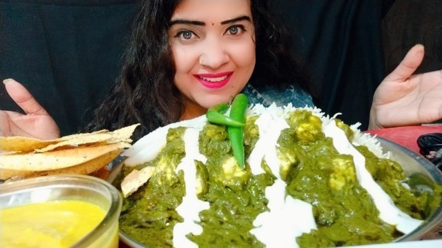 'Eating Palak Paneer With Rice | Indian Food Mukbang | Big bites | Food Video | Foodie Siyaa'