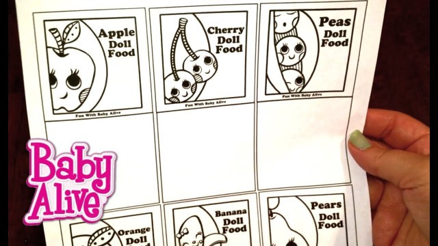 'FREE Baby Alive Doll Food Packets Template'