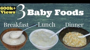 '3 Baby foods |Weightgain Food For 6-12 month Babies | BananaDates / poha Apple /Oats Carrot Egg'