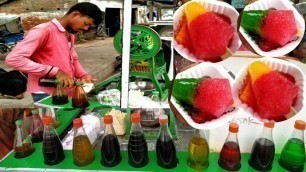 'Street Food India Ice Gola - Indian Street Desserts - Crushed Ice Lollypop #Streetfood'